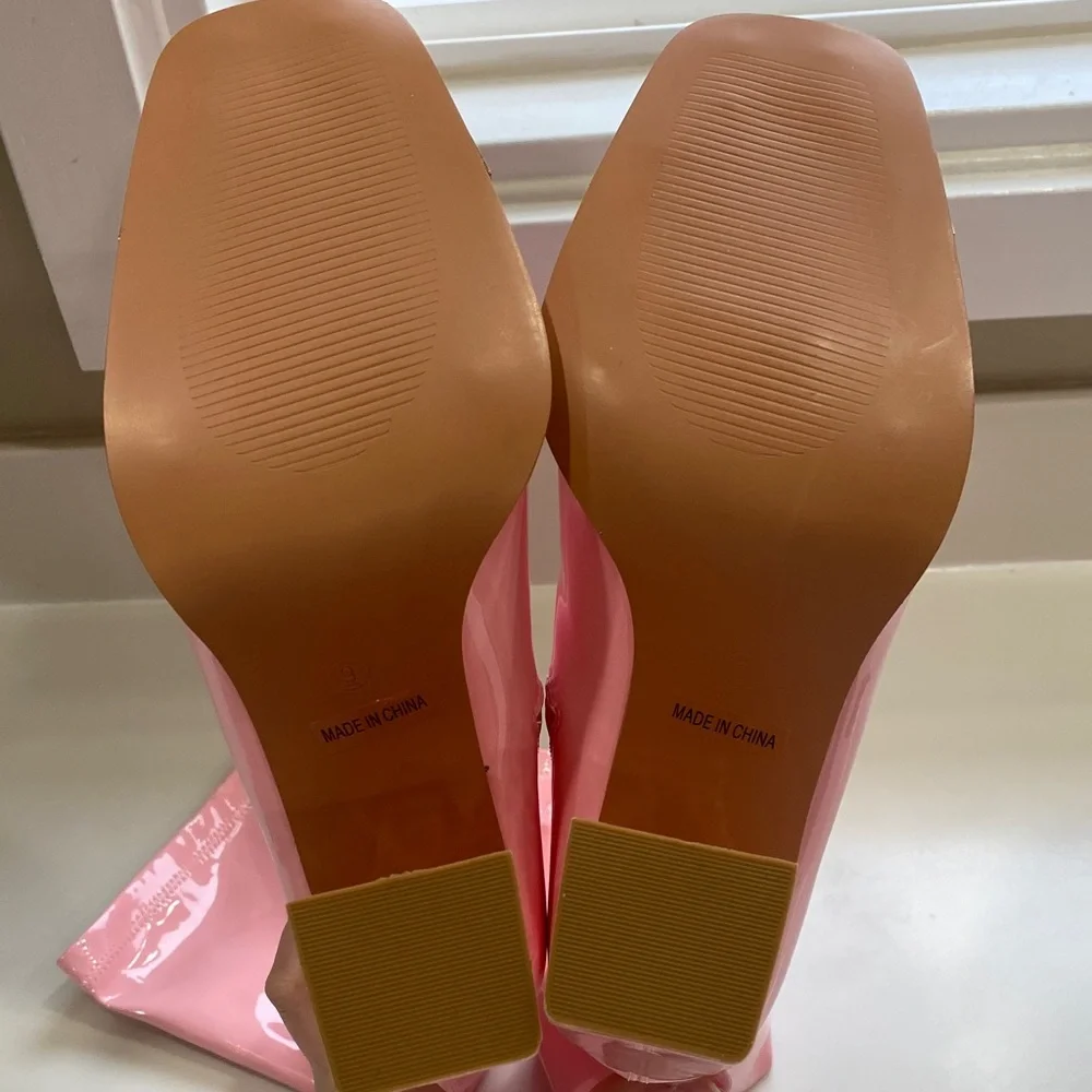 New Mixx Shuz Patent Light Pink Mayra Boots Size 9 - Picture 12 of 13